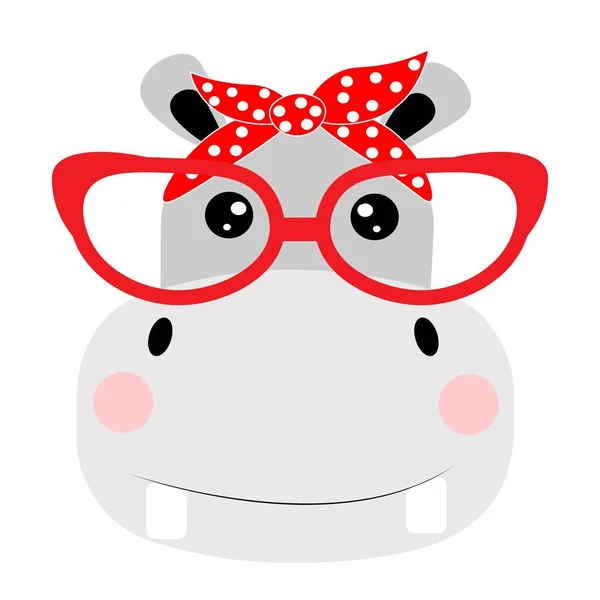 Mignon Animal Dessin Animé Avec Des Lunettes Illustration — Photo