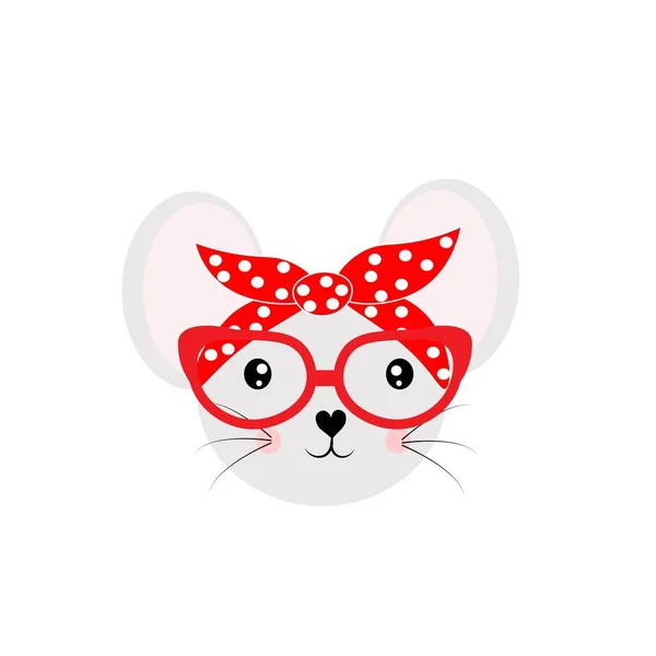 Cute Cartoon Animal Glasses Illustration — Stock Photo, Image