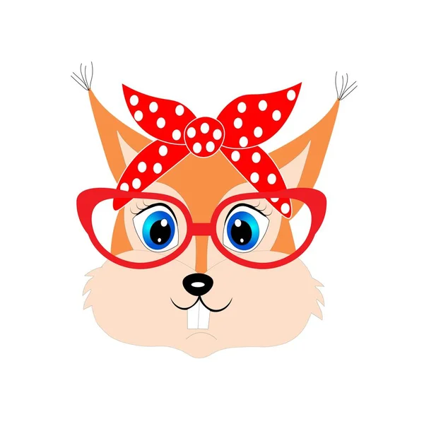 Bonito Animal Desenho Animado Com Óculos Ilustração — Fotografia de Stock