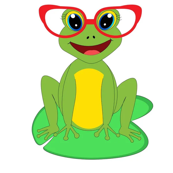 Lindo Animal Dibujos Animados Con Ilustración Gafas — Foto de Stock