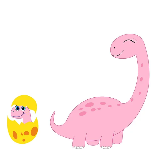 かわいいピンクの恐竜のイラスト — ストック写真