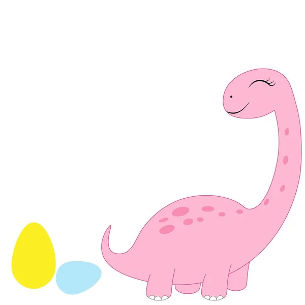 Χαριτωμένο Ροζ Απεικόνιση Δεινοσαύρου — Φωτογραφία Αρχείου