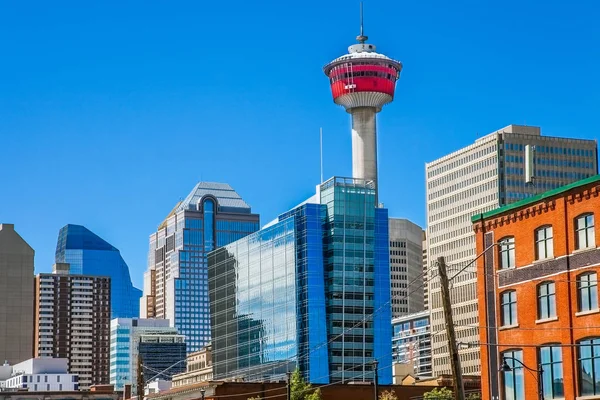 Panoramę Miasta Calgary Alberta Kanada — Zdjęcie stockowe