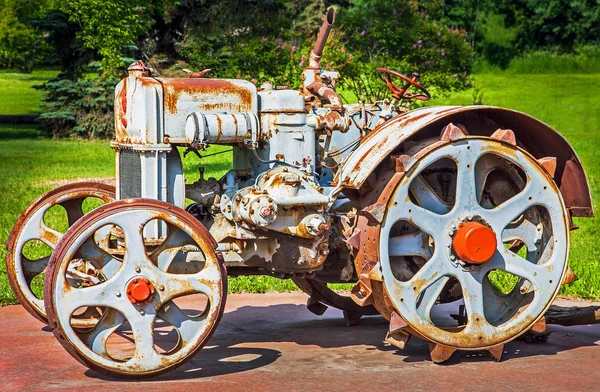 Antiguo Tractor Grande Prairie Alberta Canadá — Foto de Stock