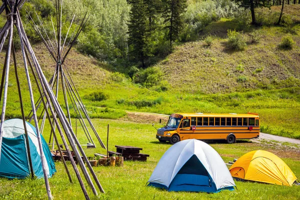 Xatsull Heritage Village British Columbia Kanada Juni 2018 Skolresa Till — Stockfoto