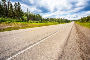 Grande Prairie ve Grande Cache Alberta Canada arasındaki otoyolda.
