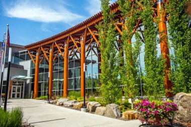 Prince George, British Columbia, Kanada, 19 Haziran 2018 binası Royal Kanadalı Polis Prince George monte