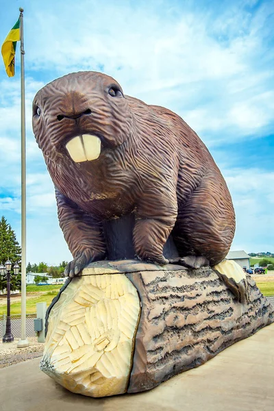 Mascot Bieber Statue Beaverlodge Alberta Canada — Stock Photo, Image