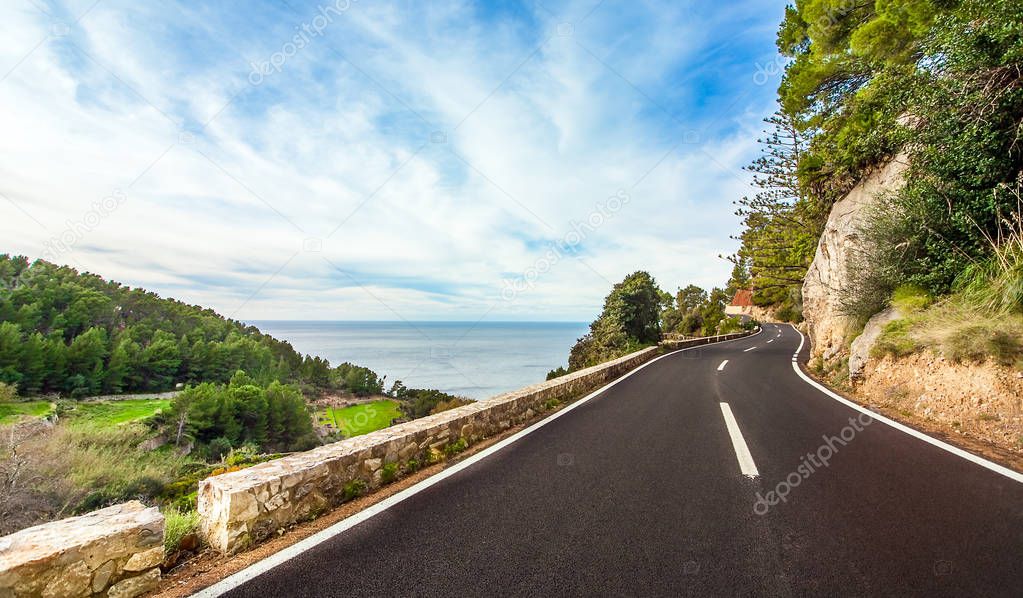 Coastal Road at the South Coast of Mallorca Spain