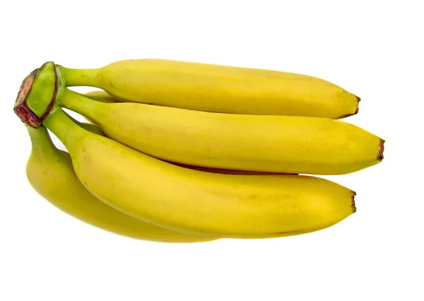 Een Stel Rijpe Gele Bananen Een Geïsoleerde Witte Achtergrond Hoge — Stockfoto