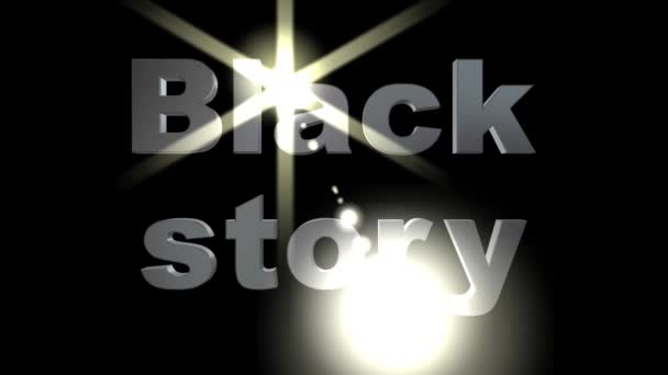 Látványos Videó Szöveg Fekete Történelem Szürke Volumetrikus Címek Fekete Háttérrel — Stock videók