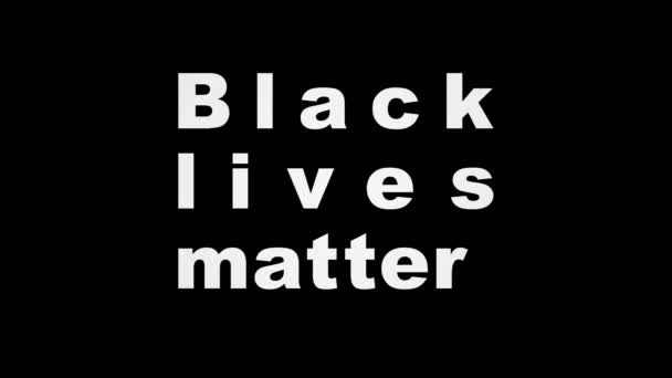 Teks Video Spektakuler Black Lives Matter Putih Judul Volumetrik Pada — Stok Video