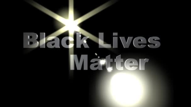 Spectacular Video Text Black Lives Matter Белые Объемные Названия Чёрном — стоковое видео