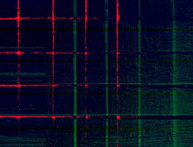 Soyut hacim arkaplanı 3 boyutlu formatta, kırmızı, mavi ve yeşil kare çizgilerle. Duvar kağıtların ve sanat projelerin için..