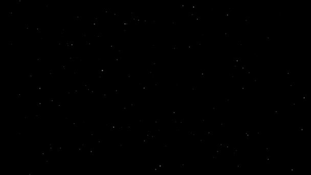 Video Pozadí Hvězdné Noční Oblohy Rozptyl Bílých Jasných Hvězd Planet — Stock video