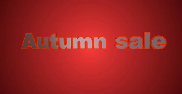 Beautiful Voluminous Text Illustration Autumn Sale Bright Red Burgundy Background — Stock Photo, Image