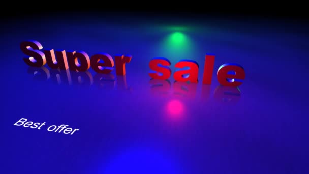 Beautiful Voluminous Video Text Illustration Super Sale Best Offer Red — Stock Video