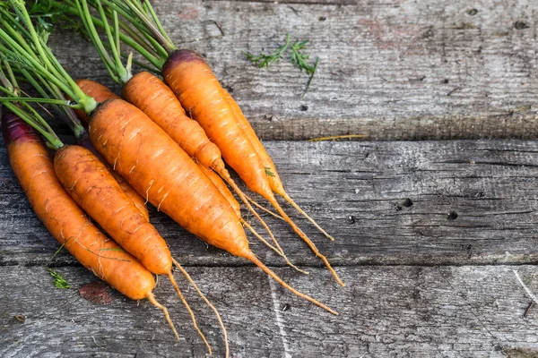 Zanahorias Enteras Recién Lavadas Con Hojas —  Fotos de Stock