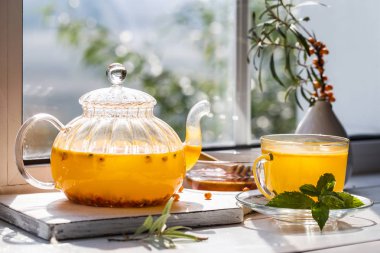 Deniz dikeni çayı ile görüntü.