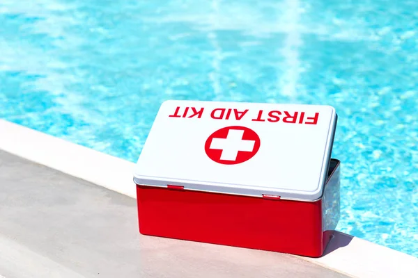 first aid kit near swimming pool