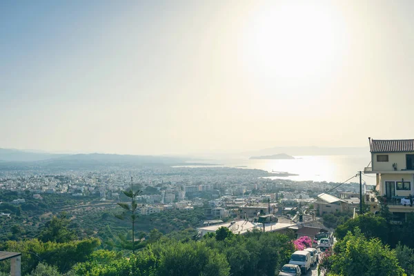 Panorama Della Città Chania Tramonto Isola Creta Grecia — Foto Stock