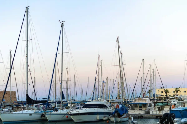 Heraklion Harbour Old Venetian Fort Koules Yachts Dusk Crete Greece — Stock Photo, Image