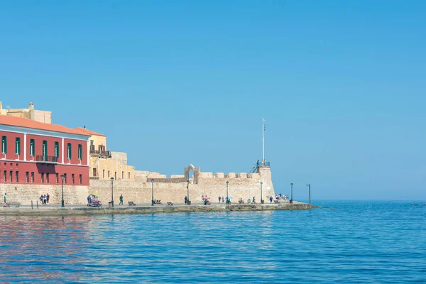 Cidade Chania Fundo Mar Creta Grécia — Fotografia de Stock