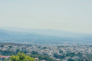 Gün batımında Chania şehrinin panoraması. Girit adası, Yunanistan