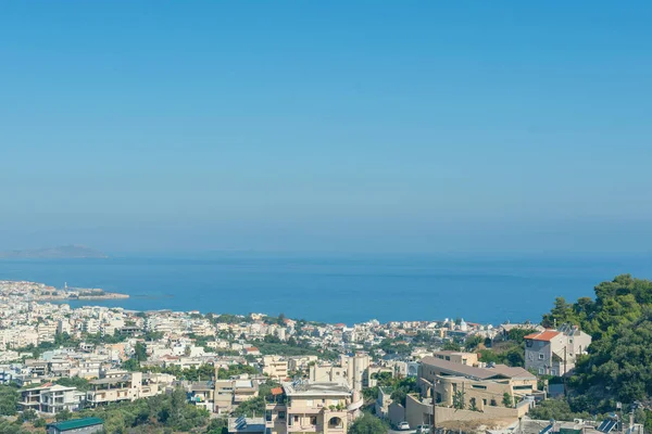 Creta Grecia Dicembre 2018 Paesaggio Colorata Strada Mediterranea Sul Vecchio — Foto Stock