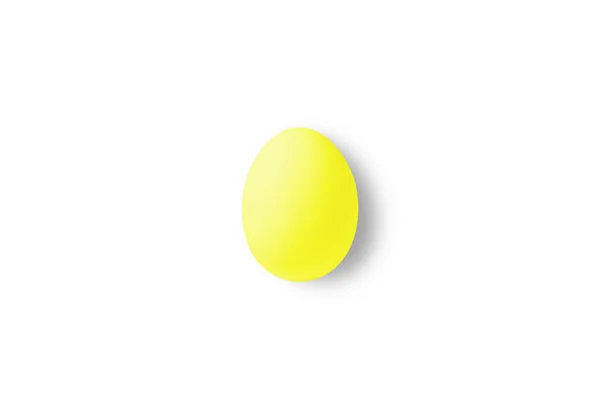 Одно Желтое Изолированное Яйцо Белом Фоне Отложенное Линию — стоковое фото