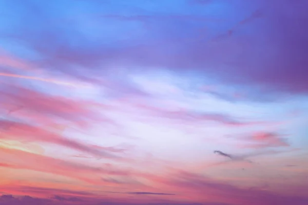 Twilight Hatása Fény Pasztell Tónus Lágy Felhők Színes Naplementekor — Stock Fotó