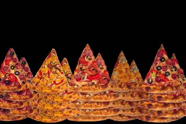 Tagliare Fette Deliziosa Pizza Fresca Sfondo — Foto Stock