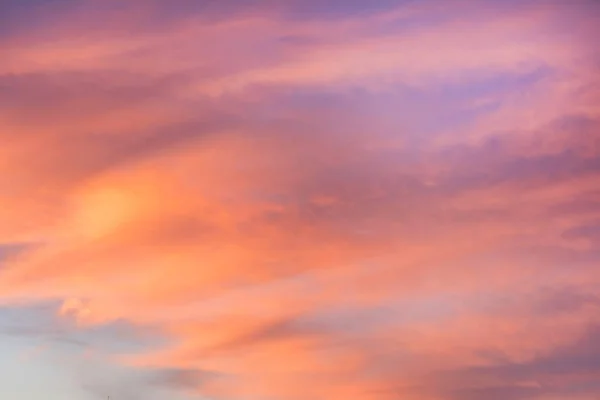 Rózsaszín Kék Színekben Hatása Fény Pasztell Színű Naplemente Felhő — Stock Fotó