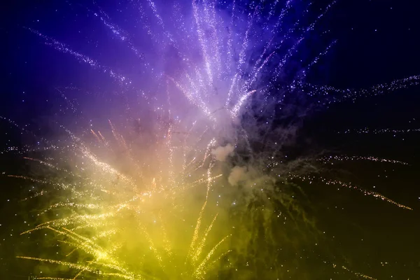 Kleurrijk Close Vuurwerk Verlicht Lucht — Stockfoto