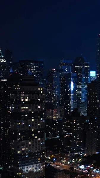 Antenn Och Panoramautsikt Över Skyskrapor New York City Manhattan Topputsikt — Stockfoto