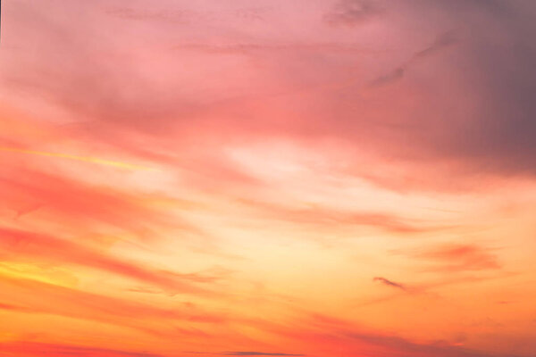 Sky in the pink and blue colors. effect of light pastel colored of sunset cloud