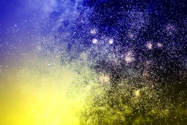 Färgglada Närbild Fyrverkerier Lyser Upp Himlen — Stockfoto