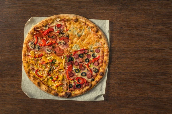 Крупный План Пиццы Заднем Плане — стоковое фото