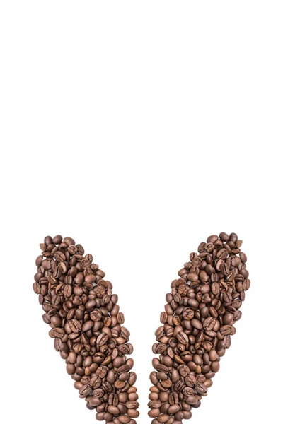 Easter Holiday Background Bunny Ears Made Freshly Roasted Coffee Beans — Stock Photo, Image