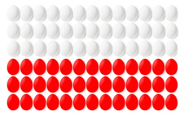 Flaga Polski Wykonana Kolorowych Pisanek — Zdjęcie stockowe