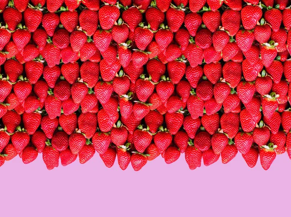 Montón Fresas Maduras Con Espacio Para Texto Fondo Concepto Comida —  Fotos de Stock