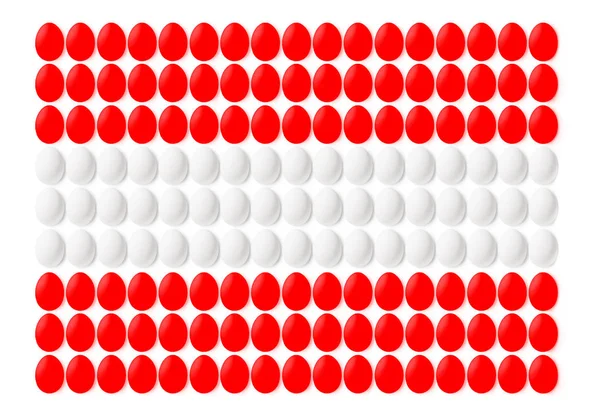 Flaga Austrii Wykonane Kolorowych Pisanek — Zdjęcie stockowe