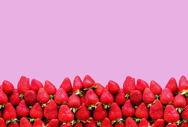 Viele Reife Erdbeeren Mit Platz Für Text Hintergrund Das Konzept — Stockfoto