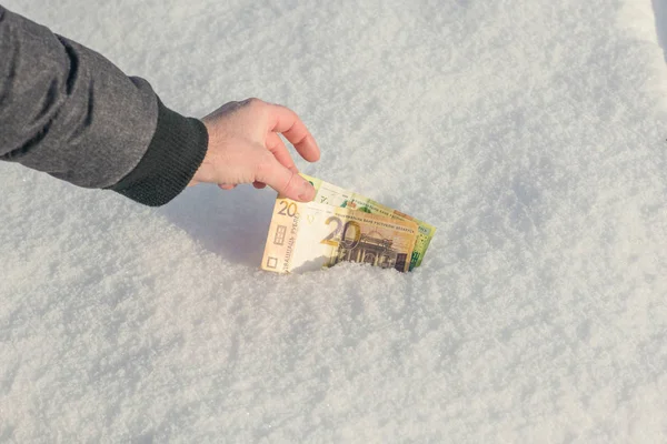 Банкноти Білоруського Рубля Проби Виведені Обігу Снігу — стокове фото