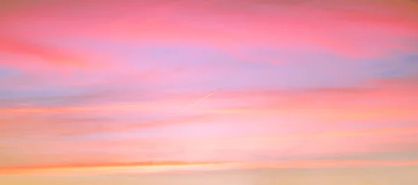 Ciel Crépusculaire Avec Effet Ton Pastel Clair Coucher Soleil Coloré — Photo