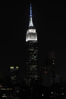 New York 'lu Empire State Binası Manhattan gökdelenleri ve gökdelenleri. 