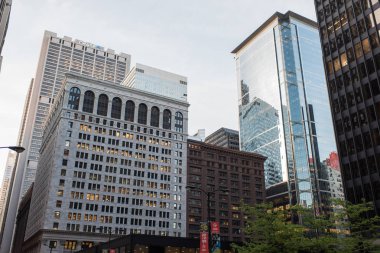 Chicago, Usa - 25 Mayıs 2018 Chicago, Illinois, Usa 'daki Chicago gökdelenlerinin görüntüsü