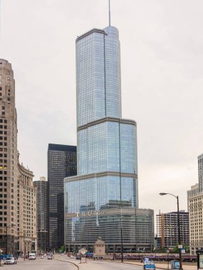 Chicago 'nun şehir merkezindeki güzel gökdelenleri, Illinois, Usa