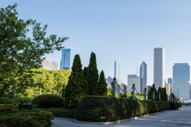 Chicago şehir merkezindeki Chicago gökdelenleri, Illinois, Usa