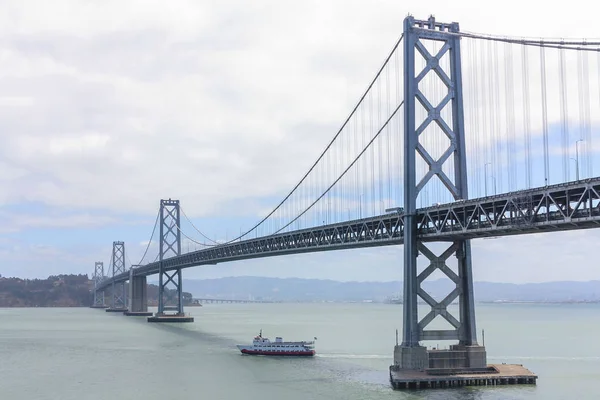 Vista Sobre Bay Bridge Treasure Island São Francisco Névoa — Fotografia de Stock